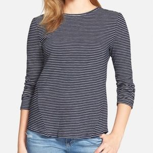 Cupcakes & Cashmere Navy & White Striped Tee | M